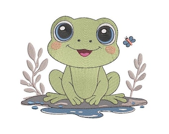 Motif de broderie Machine petite grenouille - 9 tailles - broderie pour enfants - motif de broderie Mini grenouille - motif de broderie Machine grenouille mignonne