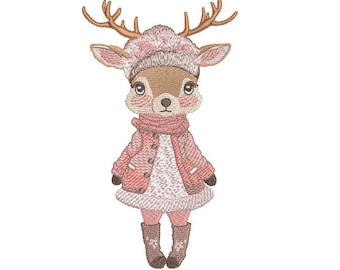 Winter Deer - Machine Embroidery Design Pattern - A Little Piece Of Artwork - Instant Download - 5x7 hoop - Winter Machine Embroidery Design