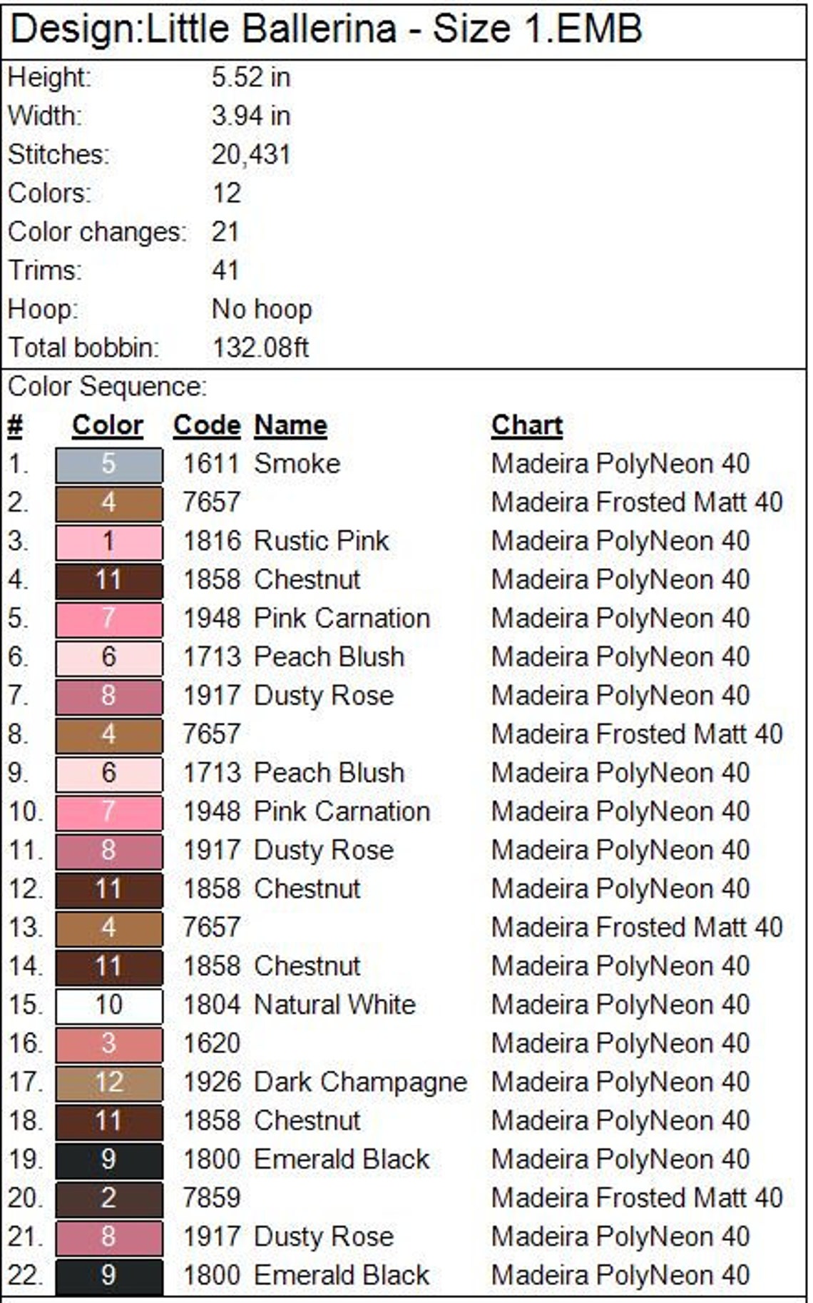 Little Ballerinas Machine Embroidery Designs - 2 Color Variations - 5 ...