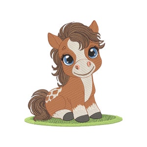 Little Horse Machine Embroidery Design - Instant Download - 9 Sizes - Baby Machine Embroidery Pattern - Children's Machine Embroidery Design