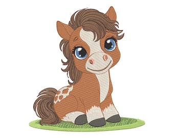Little Horse Machine Embroidery Design - Instant Download - 9 Sizes - Baby Machine Embroidery Pattern - Children's Machine Embroidery Design