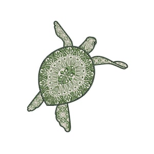 Sea Turtle Machine Embroidery Pattern - Instant Download - 6 Sizes - Gorgeous Design - 3 Colors - Turtle Machine Embroidery Pattern