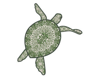 Sea Turtle Machine Embroidery Pattern - Instant Download - 6 Sizes - Gorgeous Design - 3 Colors - Turtle Machine Embroidery Pattern