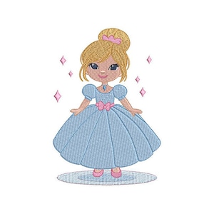 Little Princess Machine Embroidery Design - 6 Sizes - Little Girl Machine Embroidery - Instant Download