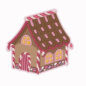 Chocolate Candy Cane House - Machine Embroidery Design Pattern - Instant Download - 5x7 - Dst Exp Hus Jef Pes Vip Vp3 Xxx - Gingerbread