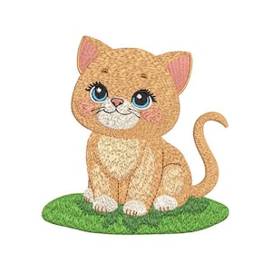 Disegno per ricamo a macchina &quot;Little Cat&quot; - Download immediato - 9 misure - Modello per ricamo a macchina per bambini - Ricamo per bambini