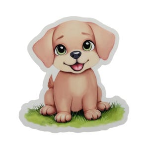 Little Puppy Sticker - Glossy Waterproof Vinyl - Cute Vinyl Sticker - Dog Vinyl Sticker - Kawaii Sticker - FREE Shipping