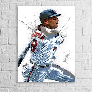 Cal Ripken Jr. Poster, Baltimore Orioles, Gallery Canvas Wrap or Museum-Quality Poster, Fine Art, Man Cave, Kids room, Dorm Room, Kids Room