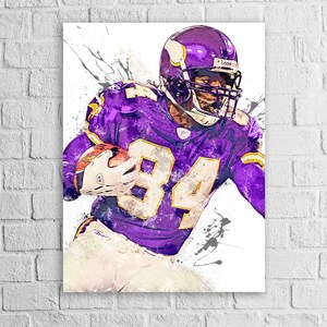Randy Moss Poster, Minnesota Vikings, Canvas Wrap or Museum-Quality Poster, Fine Art, Wall Decor, Man Cave, Kids room