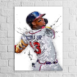 Ronald Acuna Jr Poster, Atlanta Braves, Gallery Canvas Wrap, Fine Art, Wall Decor for Man Cave, Kids room, Dorm Room