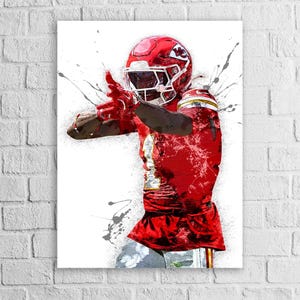 Xavier Worthy Poster, Kansas City Chiefs, Gallery Canvas Wrap or Museum-Quality Poster, Fine Art, Man Cave, Kids room