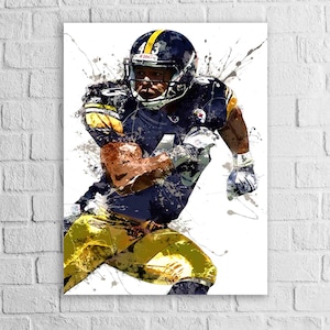Troy Polamalu Poster, Pittsburgh Steelers, Gallery Canvas Wrap or Museum-Quality Poster, Fine Art, Wall Decor for Man Cave, Kids room, Dorm
