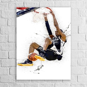 Victor Wembanyama Dunk Poster, San Antonio Spurs, Gallery Canvas Wrap or Museum-Quality Poster, Fine Art, Man Cave, Kids room, Dorm Room