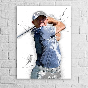 Rory McIlroy Poster, Masters, Gallery Canvas Wrap or Museum-Quality Poster, Wall Decor, Man Cave, Kids room, Office