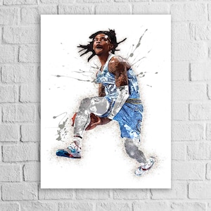 Ja Morant Poster, Memphis Grizzlies, Gallery Canvas Wrap or Museum-Quality Poster, Man Cave, Kids room, Dorm Room
