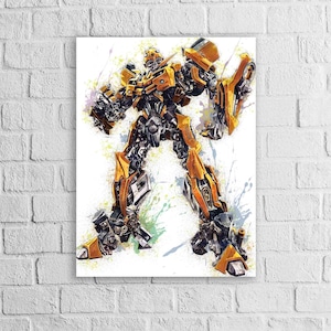 Bumblebee Poster, Transformers, Gallery Canvas Wrap or Museum-Quality Poster Print, Fine Art, Man Cave, Office or Dorm Room
