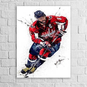 Alexander Ovechkin Poster, Washington Capitals, Gallery Canvas Wrap or Museum-Quality Poster, Man Cave, Kids room, Office