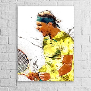 Rafael Nadal Poster, Gallery Canvas Wrap or Museum-Quality Poster Print, Fine Art Quality, Man Cave, Office, Dorm Room, Kids room