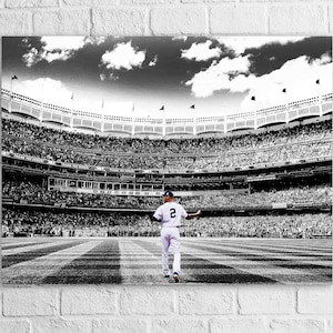 Derek Jeter, Final Farewell, NY Yankees, Canvas Wrap or Museum-Quality Poster Print, Fine Art Wall Decor for Man Cave, Office or Dorm Room