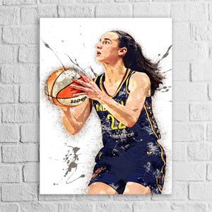 Caitlin Clark, Indiana Fever, Gallery Canvas Wrap or Museum-Quality Poster Print, Fine Art, Man Cave, Office or Dorm Room