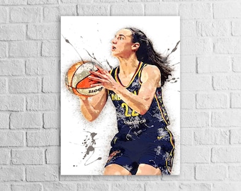 Caitlin Clark, Indiana Fever, Gallery Canvas Wrap or Museum-Quality Poster Print, Fine Art, Man Cave, Office or Dorm Room
