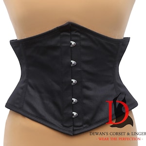 Cotton Corset Steel Boned Corset Short Torso Waspie Corset Women&#39;s Corset