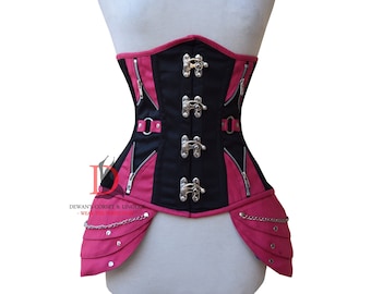 Treinador de cintura resistente feminino underbust espartilho de aço desossado cintura treinamento todas as cores claps encerramento espartilho de algodão