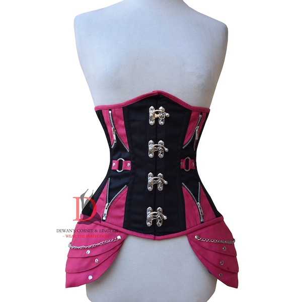 Heavy Duty Waist Trainer Women's Underbust Corset Steel Boned Waist Training All Colours Claps Closure Cotton Corset