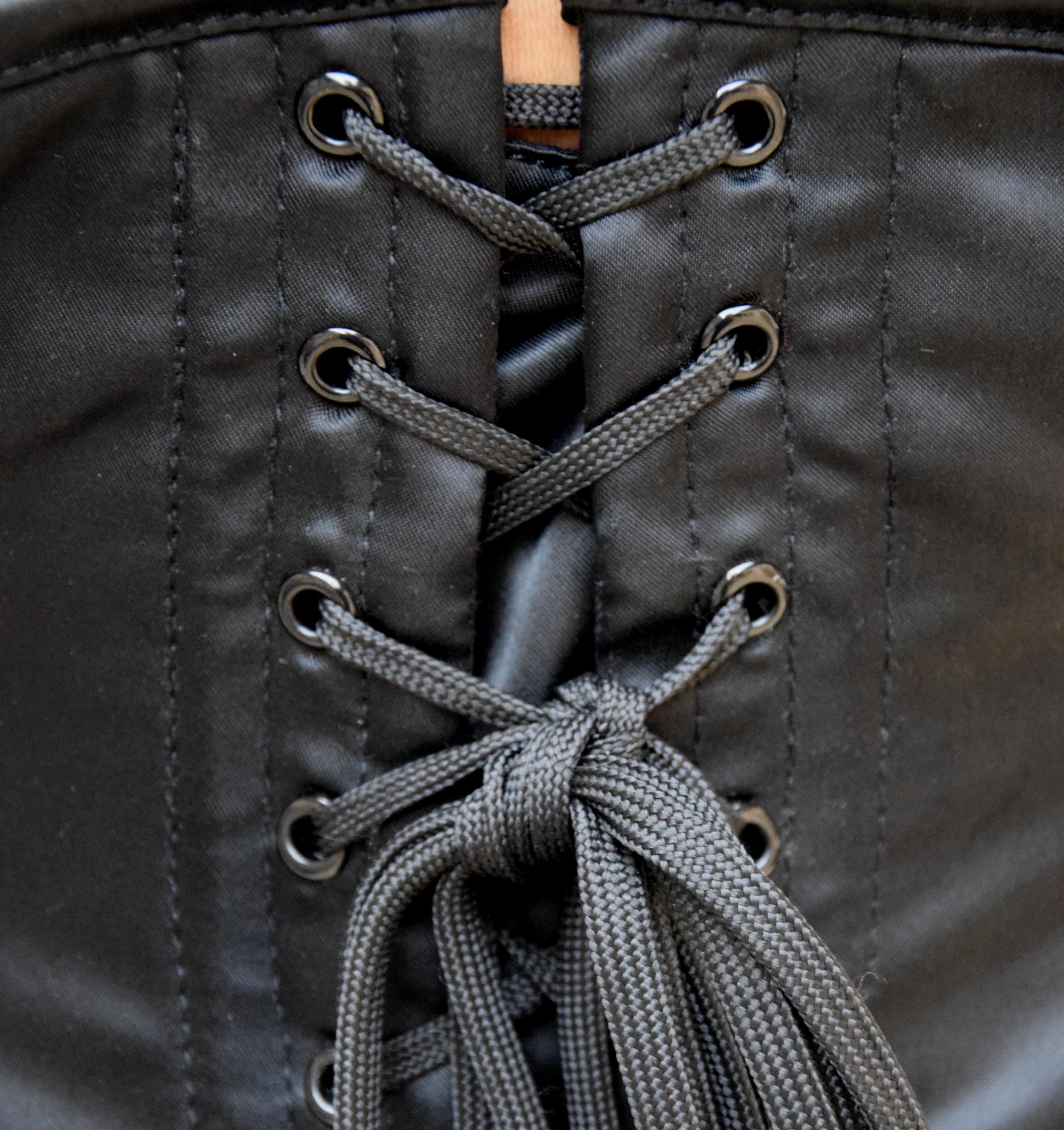 Corsé De Entrenamiento De Cintura A Rayas Blanco Y Negro - Satén Y Algodón, Varillas De Acero, Reducción De 3-5 Pulgadas - Para Cosplay, Fiestas Y Estilizar