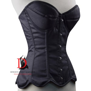 Heavy Duty Steel Boned Waist Trainer Overbust Twill Cotton Tight Lacing Corset