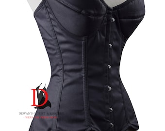 Heavy Duty Steel Boned Waist Trainer Overbust Twill Cotton Tight Lacing Corset