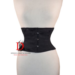 Heavy Duty Waist Trainer Corset Cotton Underbust Womens Black Steel Bone Corset Waspie Corset Cincher Corset