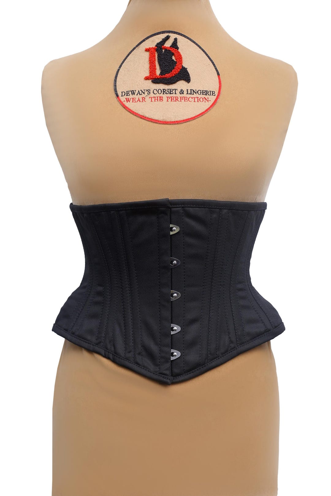 Buy Heavy Duty Underbust Corset Waist Trainer Double Steel Boned Cotton  Black Corset Online in India