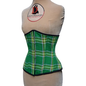 Corset écossais sous la poitrine Corset traditionnel écossais en acier avec baleines Corset d&#39;entraînement sous la poitrine en tartan irlandais