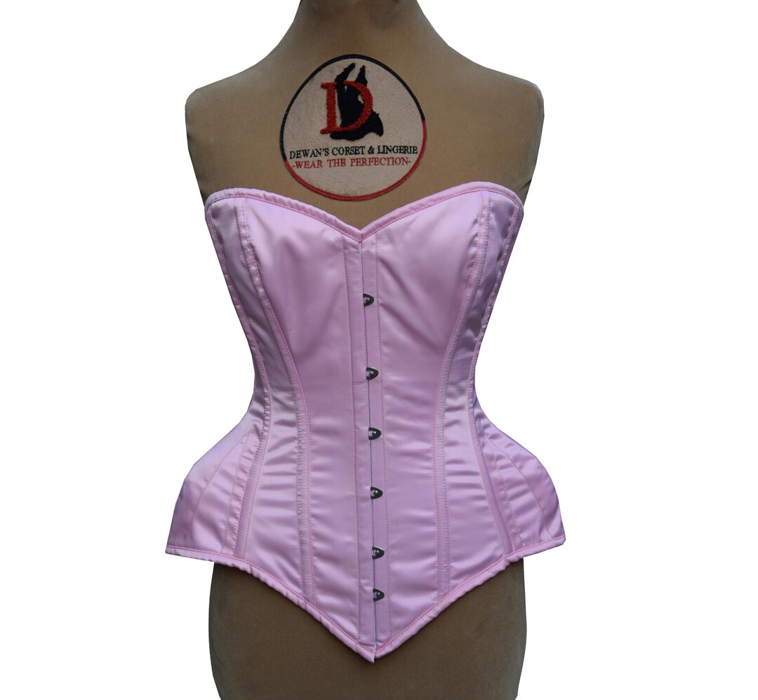 Gerogina Baby Pink Satin Overbust Corset Lace main image 1