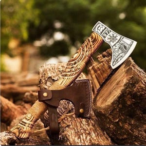 Original Hand Made Forged Viking Axe, Ragnar Axe Viking Axe Camping Axe