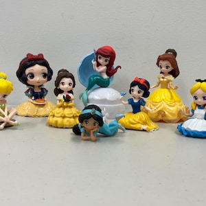 Disney Princess Q Posket Lotto Di 8 Figure Ariel Biancaneve Belle Alice Jasmine