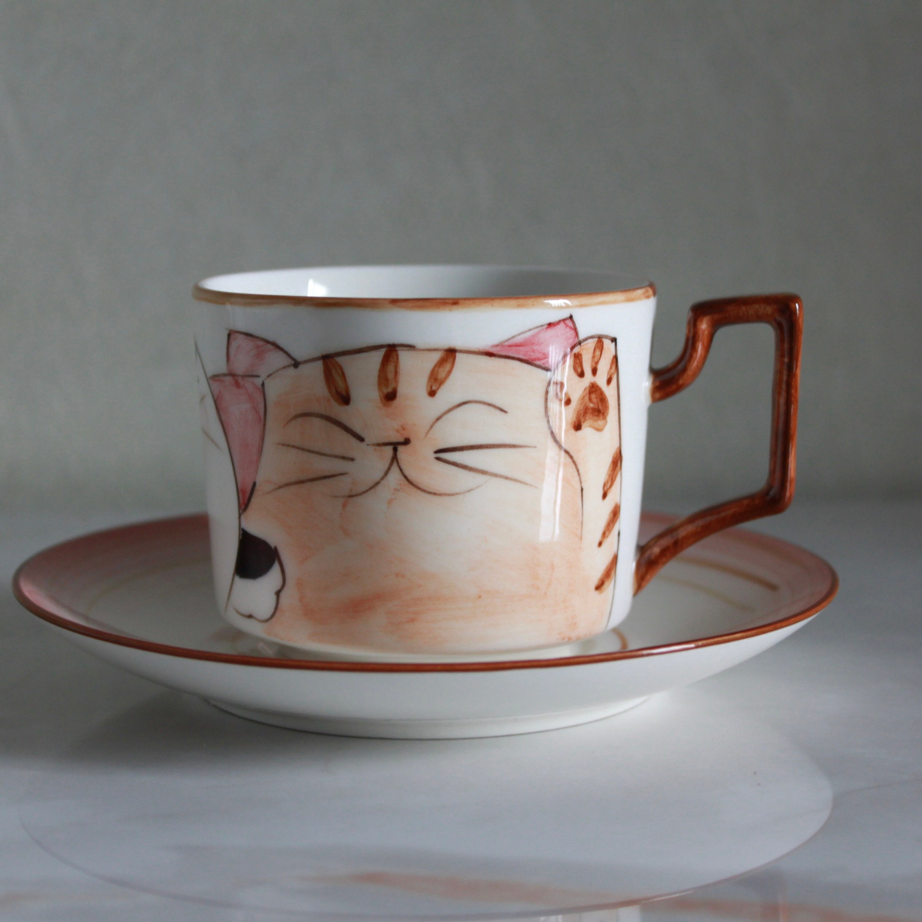 1pc Ceramic Mug With Cover & Saucer Featuring Cartoon Cat For Kids, Milk Or  Coffee Cup, Cute Breakfast Cup