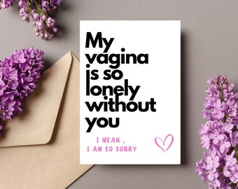 Sorry card,funny apology card,sympathy card,Love cards,relationship card,thinking of you card,fuck card,Card for him/card for her/for wife