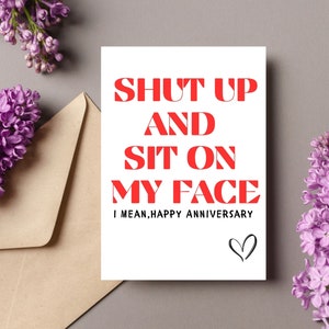 Dirty Anniversary Card for her/Dirty Anniversary Card for Wife/Rude Anniversary card/Wife Anniversary Card /Anniversary card for couple