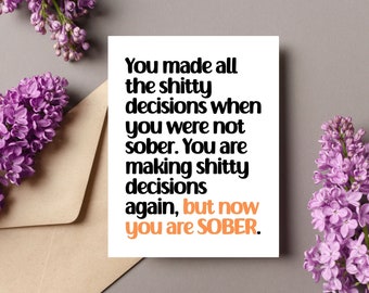 Biglietti di sobrietà/Orgoglioso di te/Regalo di sobrietà per le donne/Regali di sobrietà/Regali di recupero/Sobrietà per gli uomini/Regali sobri/biglietto per lui/biglietti sobri