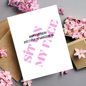 Verjaardagskaart voor vriendin/oranje verjaardagskaart/verjaardagskaart vrouw/grappige verjaardagskaart/onbeleefde verjaardagskaart/verjaardagskaart volwassene/vuile kaart