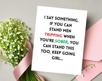 Tarjetas de sobriedad/aniversario de sobriedad divertido/regalo de sobriedad/tarjetas de sobriedad/tarjeta de apoyo para la sobriedad/regalo de sobriedad para mujeres/recuperación de adicciones/tarjeta de recuperación