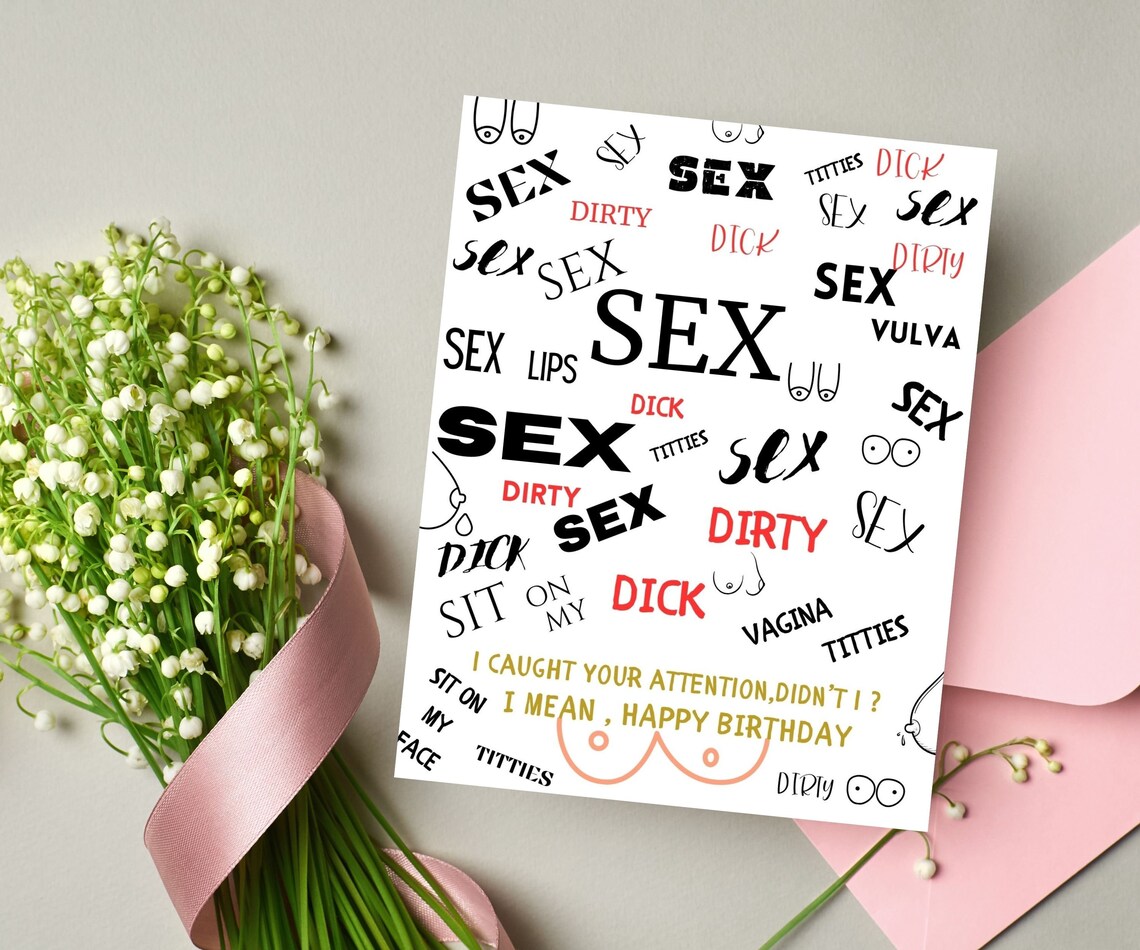 Dirty Birthday Card for Her Raunchy Birthday Cards Witty Birthday Card ...