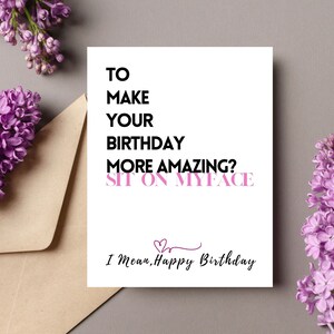 Carte d'anniversaire pour petite amie/Carte d'anniversaire pour elle/Cartes d'anniversaire sales pour femme/Carte pour femme/Cartes d'anniversaire effrontées/Carte d'anniversaire grossier