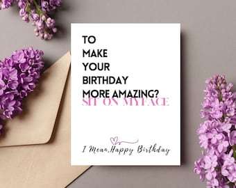 Birthday card for girlfriend/Birthday card for her/Dirty birthday cards for wife/Card for wife/Cheeky Birthday Cards/Rude birthday card