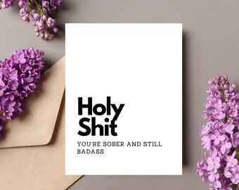 Sobriety card/Sober cards/Sobriety gifts/Recovery/Sobriety Gifts for her/Recovery Gifts for girls/Sober Card for woman/10years sober digital