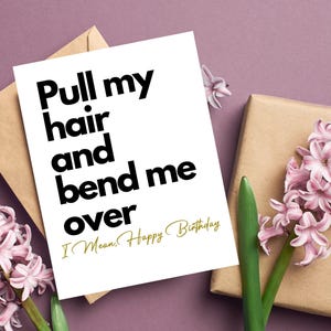 Birthday Cards for husband/Boyfriend Birthday Card/Raunchy Birthday Card/Witty Birthday Card for him/Birthday Gift/Bend me over/dirty cards