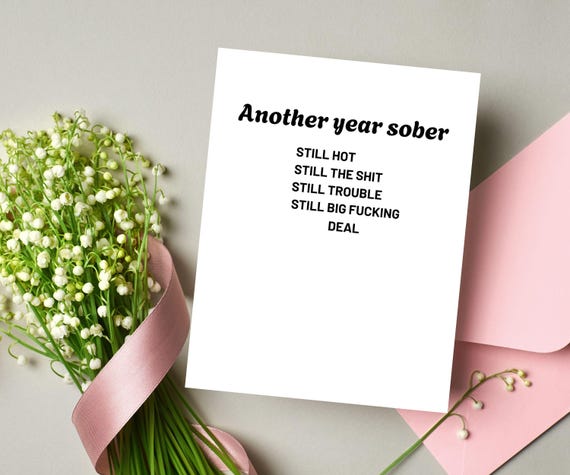 Sobriety Cards Sober Card for Sober Loved One in Recovery