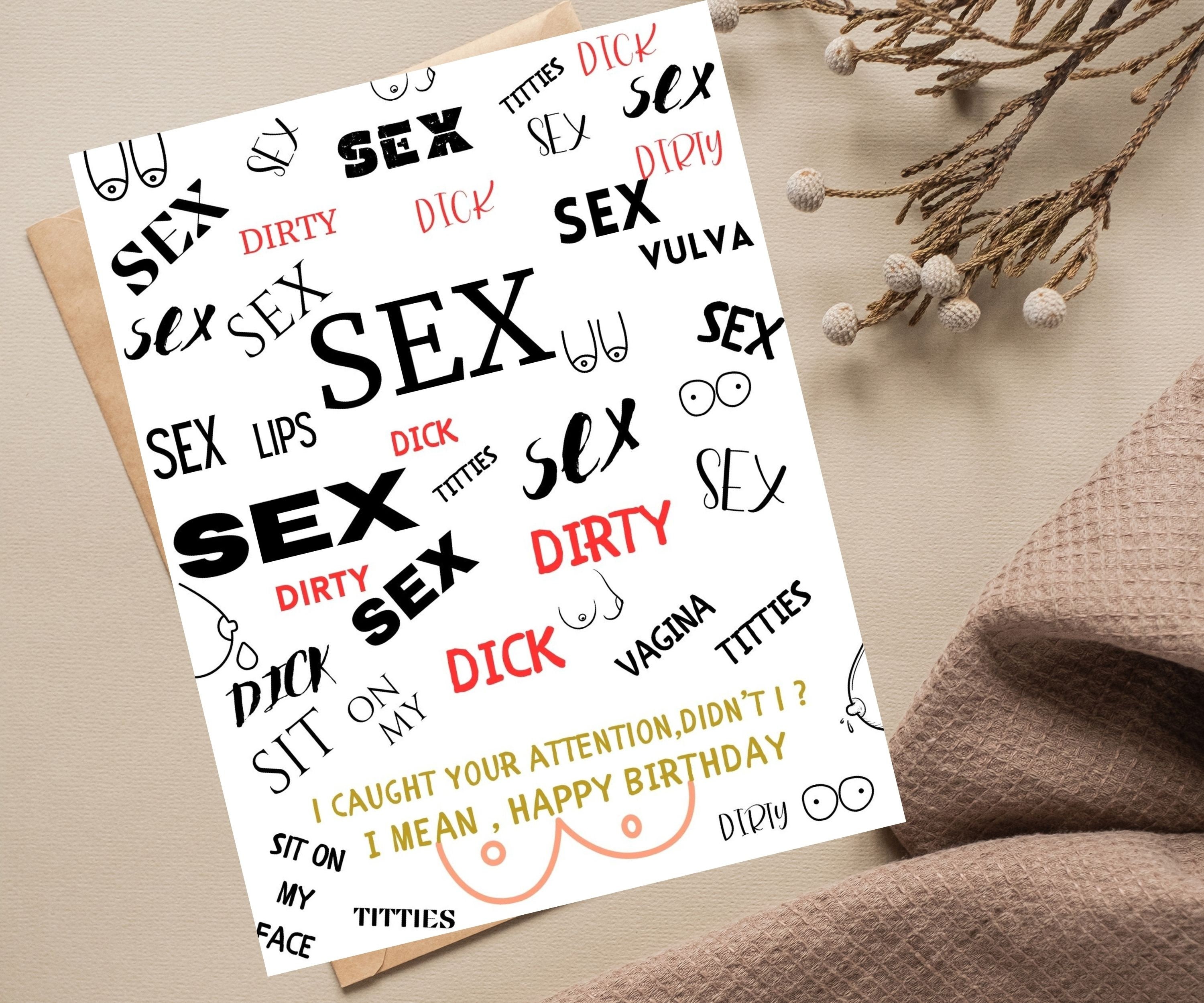 Dirty Birthday Card for Her Raunchy Birthday Cards Witty Birthday Card ...